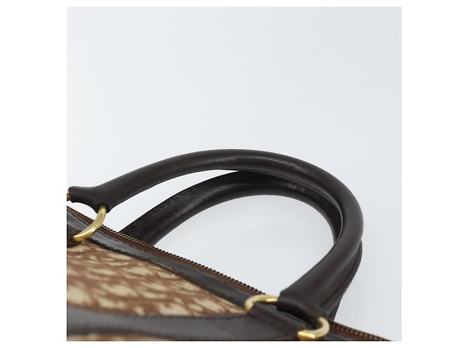 Borsa a mano in tela Trotter Christian Dior Beige Oro Auth 159277 - vista 8