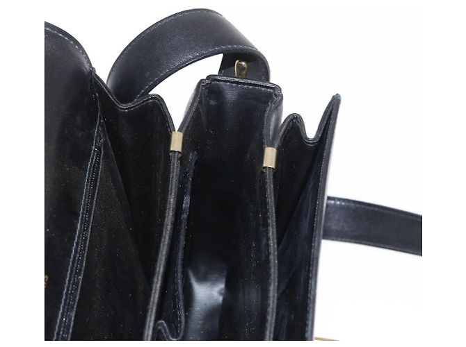 Céline Borsa a Spalla CELINE in Pelle Nera Oro Auth 160698 Nero D'oro - vista 19