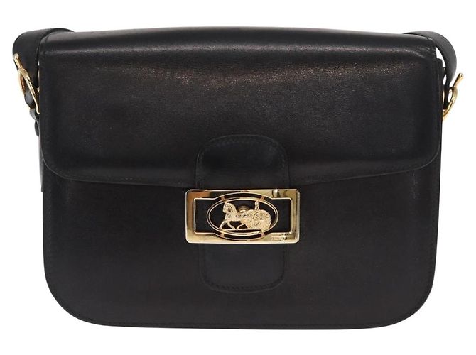 Céline Borsa a Spalla CELINE in Pelle Nera Oro Auth 160698 Nero D'oro - vista 2