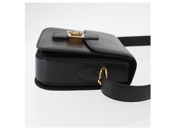 Céline Borsa a Spalla CELINE in Pelle Nera Oro Auth 160698 Nero D'oro - vista 4