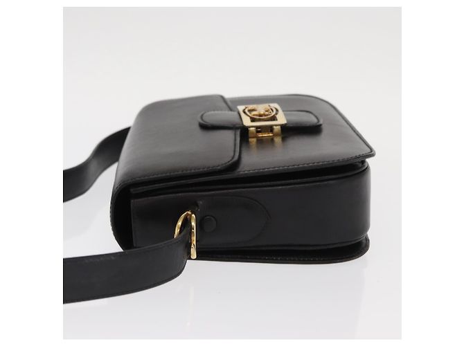 Céline Borsa a Spalla CELINE in Pelle Nera Oro Auth 160698 Nero D'oro - vista 5
