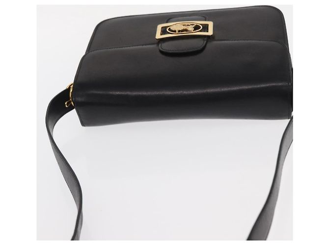 Céline Borsa a Spalla CELINE in Pelle Nera Oro Auth 160698 Nero D'oro - vista 6