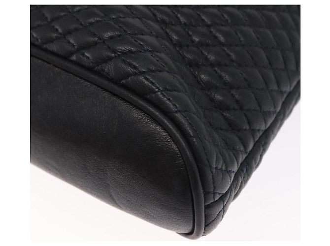 BALLY Bolsa de Ombro com Corrente Couro Marinho Dourado Auth 161052 Azul marinho - vista 13