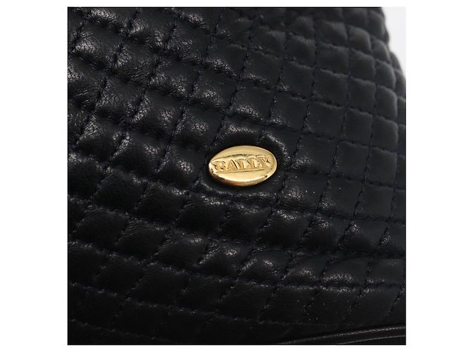 BALLY Bolsa de Ombro com Corrente Couro Marinho Dourado Auth 161052 Azul marinho - vista 15