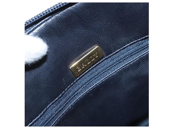 BALLY Bolsa de Ombro com Corrente Couro Marinho Dourado Auth 161052 Azul marinho - vista 16