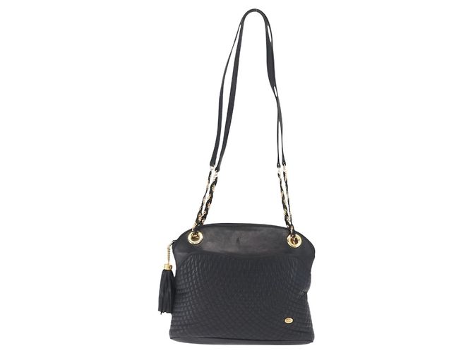 BALLY Bolsa de Ombro com Corrente Couro Marinho Dourado Auth 161052 Azul marinho - vista 2