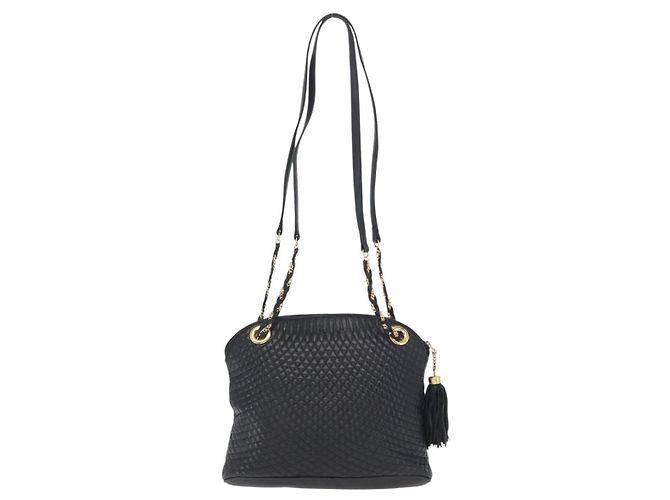BALLY Bolsa de Ombro com Corrente Couro Marinho Dourado Auth 161052 Azul marinho - vista 3