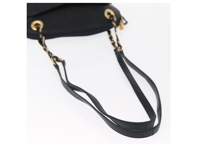 BALLY Bolsa de Ombro com Corrente Couro Marinho Dourado Auth 161052 Azul marinho - vista 7