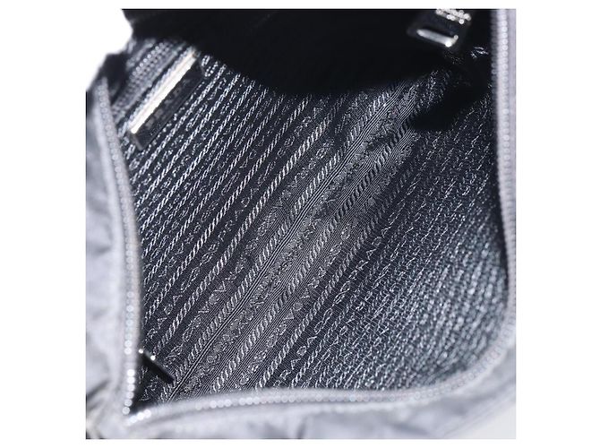 Borsa a Spalla PRADA Nylon Nero Argento Autentica 160712 - vista 19