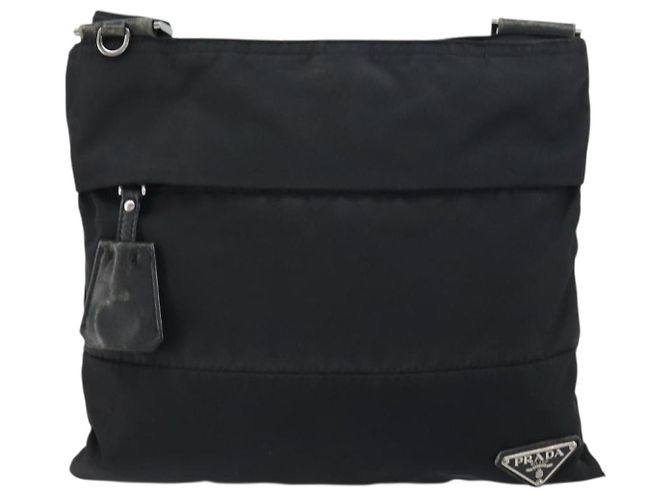 Borsa a Spalla PRADA Nylon Nero Argento Autentica 160712 - vista 2
