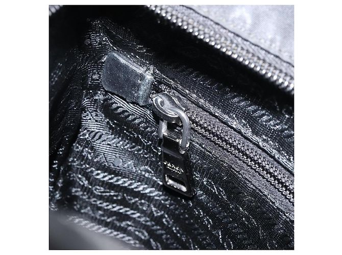 Borsa a Spalla PRADA Nylon Nero Argento Autentica 160712 - vista 22
