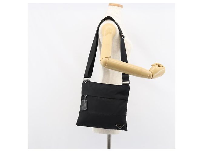 Borsa a Spalla PRADA Nylon Nero Argento Autentica 160712 - vista 25