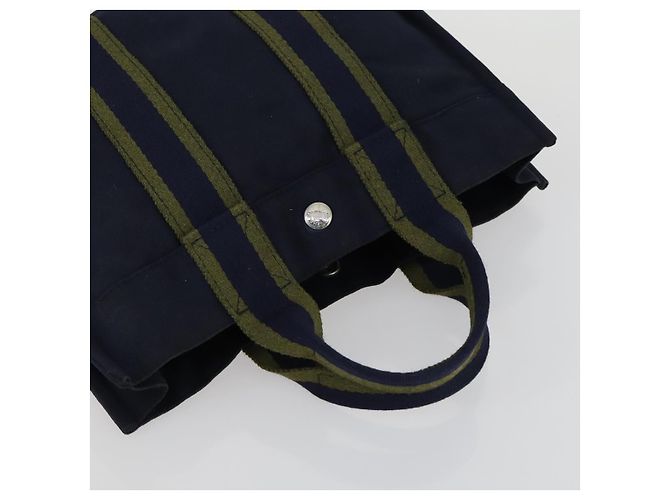 Hermès HERMES Borsa Fourre Tout Her Line in Tela 5 Set Nero Blu Marino Grigio Auth mr1716 Marrone Blu navy - vista 19