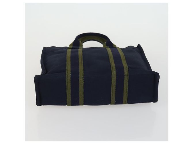 Hermès HERMES Borsa Fourre Tout Her Line in Tela 5 Set Nero Blu Marino Grigio Auth mr1716 Marrone Blu navy - vista 20
