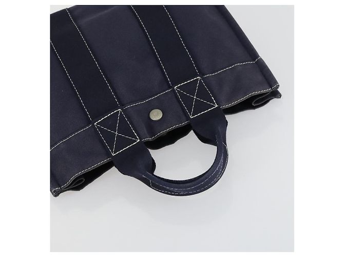 Hermès HERMES Borsa Fourre Tout Her Line in Tela 5 Set Nero Blu Marino Grigio Auth mr1716 Marrone Blu navy - vista 24