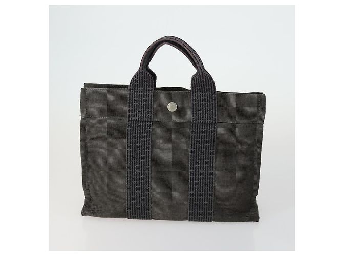 Hermès HERMES Borsa Fourre Tout Her Line in Tela 5 Set Nero Blu Marino Grigio Auth mr1716 Marrone Blu navy - vista 3