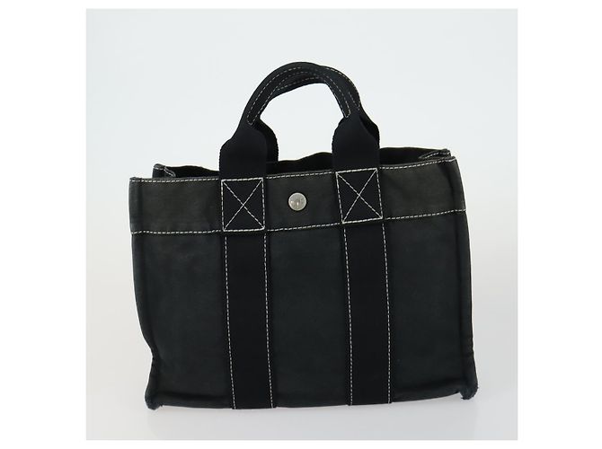 Hermès HERMES Borsa Fourre Tout Her Line in Tela 5 Set Nero Blu Marino Grigio Auth mr1716 Marrone Blu navy - vista 7