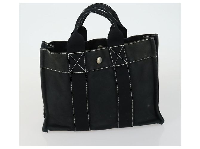 Hermès HERMES Borsa Fourre Tout Her Line in Tela 5 Set Nero Blu Marino Grigio Auth mr1716 Marrone Blu navy - vista 8