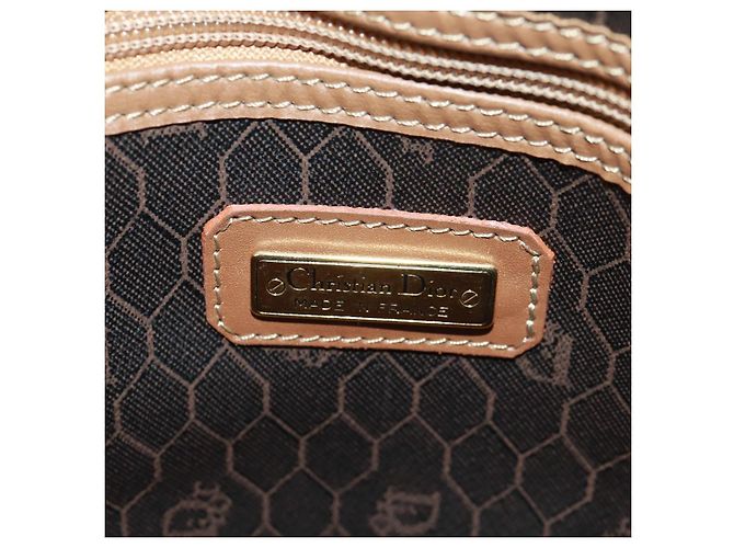 Borsa Boston in tela a nido d'ape PVC nera e oro Auth 158426 Christian Dior Nero D'oro - vista 16
