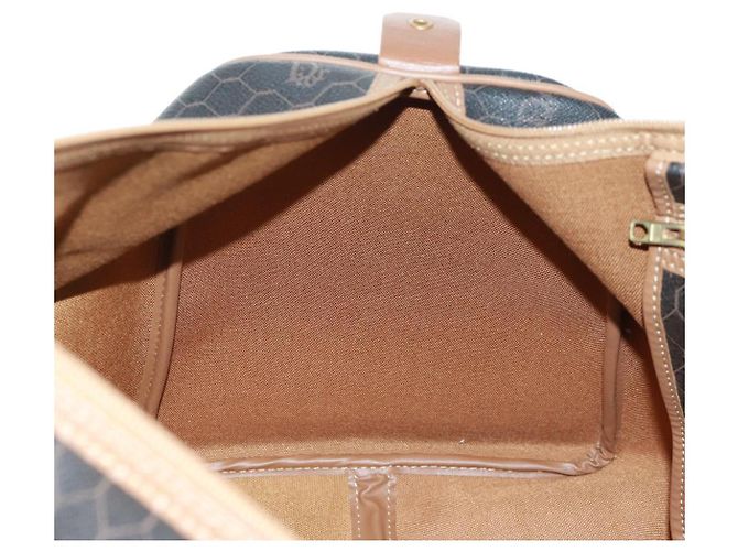 Borsa Boston in tela a nido d'ape PVC nera e oro Auth 158426 Christian Dior Nero D'oro - vista 18