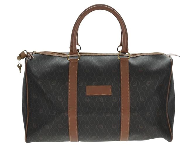 Borsa Boston in tela a nido d'ape PVC nera e oro Auth 158426 Christian Dior Nero D'oro - vista 2