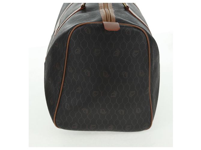 Borsa Boston in tela a nido d'ape PVC nera e oro Auth 158426 Christian Dior Nero D'oro - vista 4