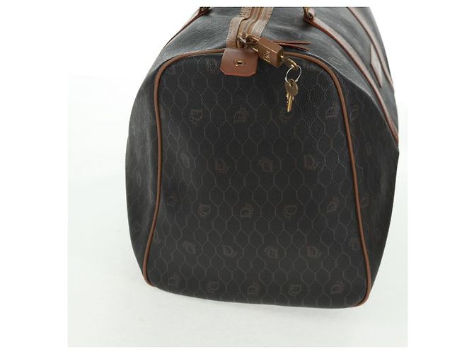 Borsa Boston in tela a nido d'ape PVC nera e oro Auth 158426 Christian Dior Nero D'oro - vista 5