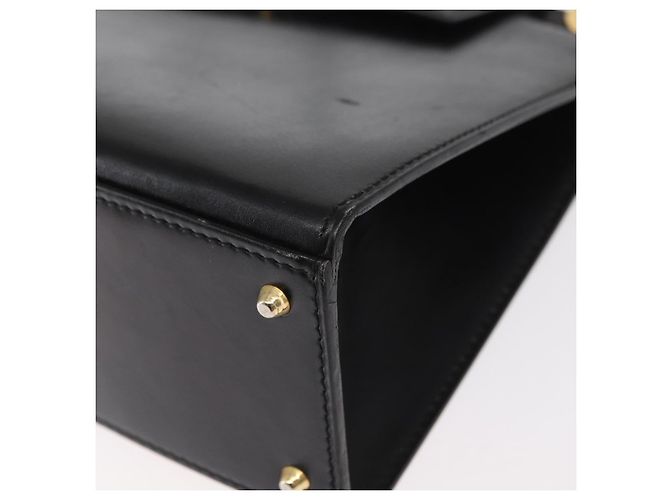 Céline Borsa a Spalla CELINE Circle in Pelle Nera e Oro Auth 161116 Nero D'oro - vista 11