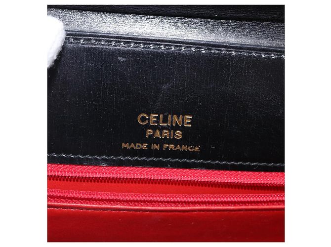 Céline Borsa a Spalla CELINE Circle in Pelle Nera e Oro Auth 161116 Nero D'oro - vista 15
