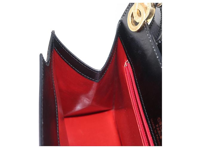 Céline Borsa a Spalla CELINE Circle in Pelle Nera e Oro Auth 161116 Nero D'oro - vista 18