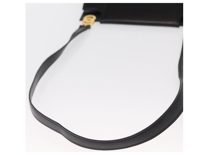 Céline Borsa a Spalla CELINE Circle in Pelle Nera e Oro Auth 161116 Nero D'oro - vista 7