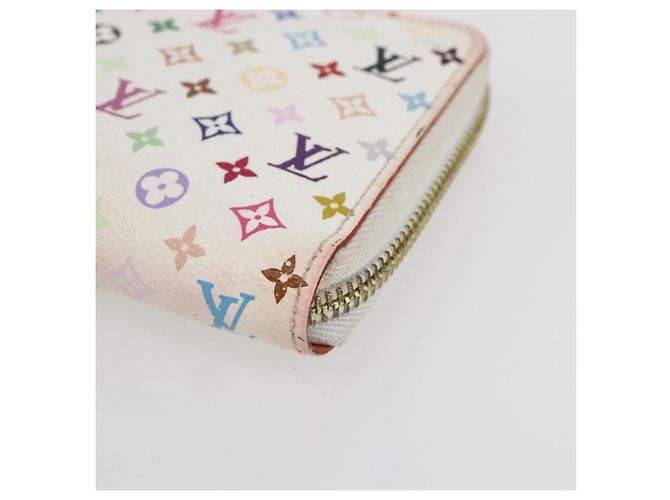 Carteira Zippy Monograma Multicolorido Louis Vuitton Branca M60241 Auth LV 162714 Branco - vista 8