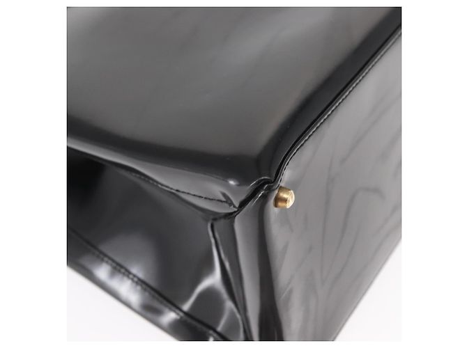 Borsa a Mano GUCCI Smalto 2 vie Nero Oro Auth 158500 D'oro - vista 13