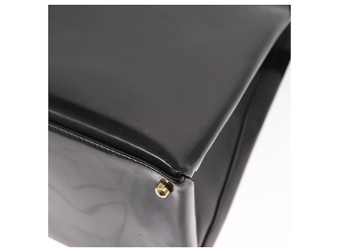 Borsa a Mano GUCCI Smalto 2 vie Nero Oro Auth 158500 D'oro - vista 16