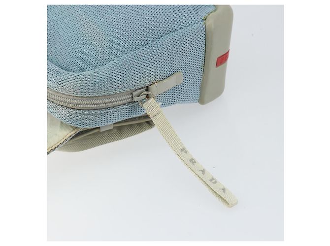 PRADA Schultertasche Nylon Hellblau Silber Authentisch 161224 - Ansicht 16