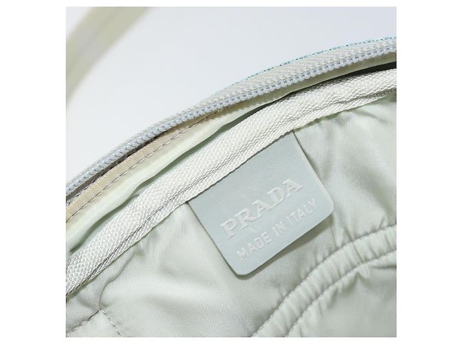 PRADA Schultertasche Nylon Hellblau Silber Authentisch 161224 - Ansicht 17