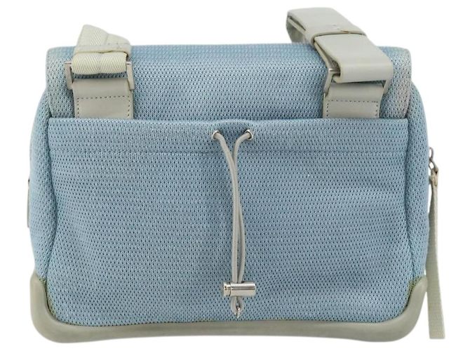 PRADA Schultertasche Nylon Hellblau Silber Authentisch 161224 - Ansicht 3