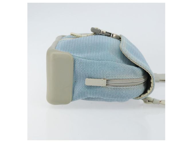 PRADA Schultertasche Nylon Hellblau Silber Authentisch 161224 - Ansicht 4