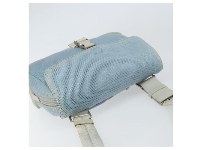 PRADA Schultertasche Nylon Hellblau Silber Authentisch 161224 - Ansicht 6