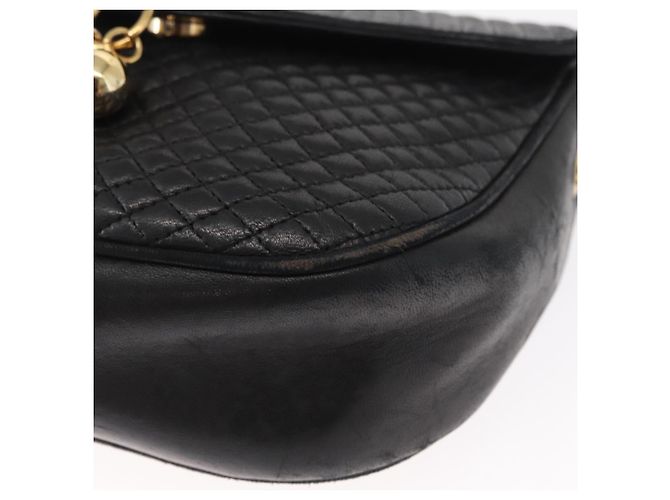 BALLY Borsa a Spalla a Catena Pelle Nera Oro Auth 161473 Nero D'oro - vista 11