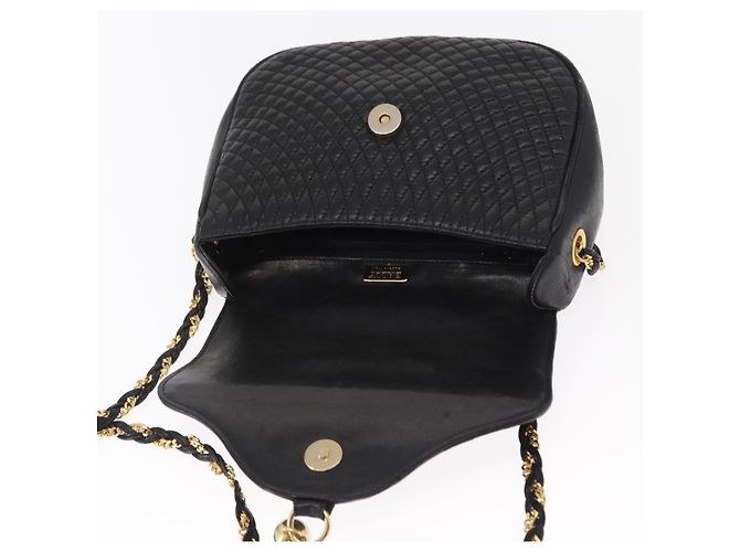 BALLY Borsa a Spalla a Catena Pelle Nera Oro Auth 161473 Nero D'oro - vista 15