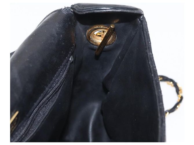 BALLY Borsa a Spalla a Catena Pelle Nera Oro Auth 161473 Nero D'oro - vista 18