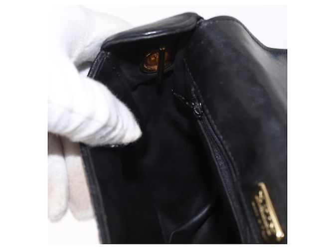 BALLY Borsa a Spalla a Catena Pelle Nera Oro Auth 161473 Nero D'oro - vista 19