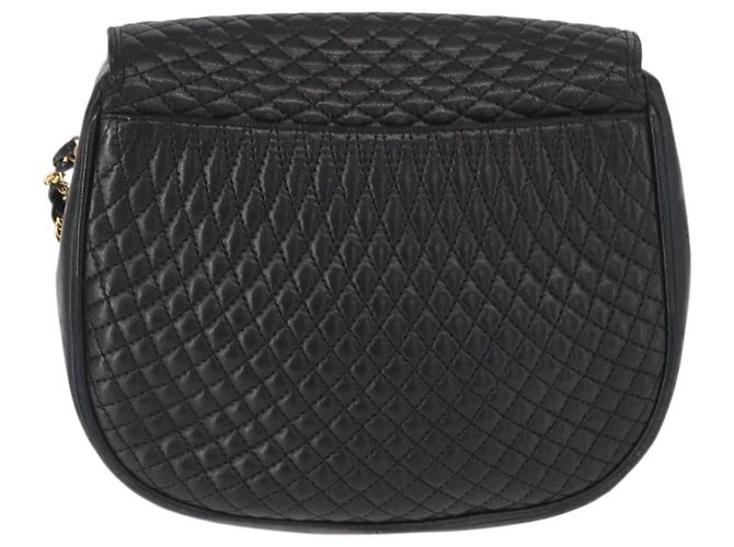 BALLY Borsa a Spalla a Catena Pelle Nera Oro Auth 161473 Nero D'oro - vista 3