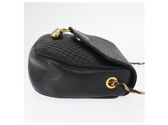 BALLY Borsa a Spalla a Catena Pelle Nera Oro Auth 161473 Nero D'oro - vista 4