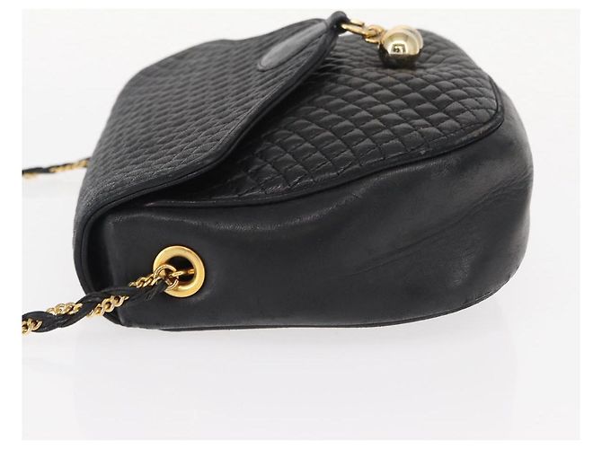 BALLY Borsa a Spalla a Catena Pelle Nera Oro Auth 161473 Nero D'oro - vista 5