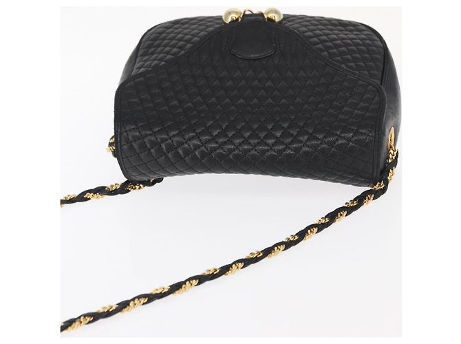 BALLY Borsa a Spalla a Catena Pelle Nera Oro Auth 161473 Nero D'oro - vista 6