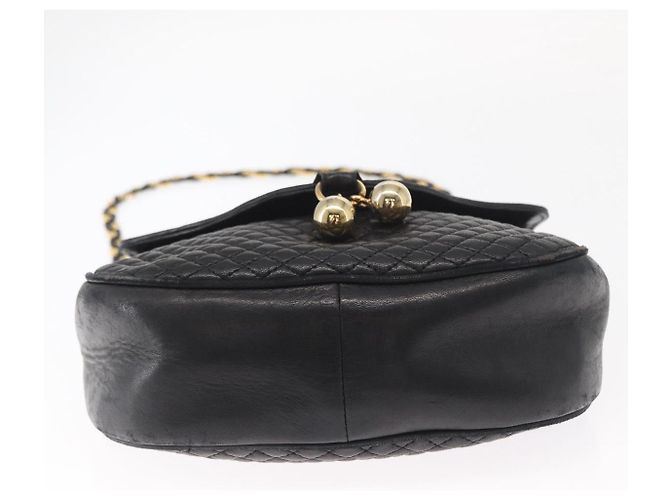 BALLY Borsa a Spalla a Catena Pelle Nera Oro Auth 161473 Nero D'oro - vista 9