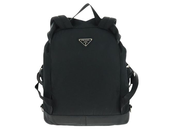 PRADA Backpack Nylon Black Silver Auth gh1538 Silvery - view 3