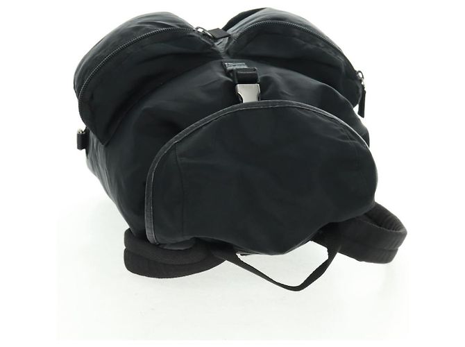 PRADA Backpack Nylon Black Silver Auth gh1538 Silvery - view 6